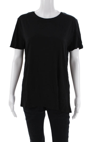 Zara Womens Crew Neck Short Sleeve Casual Basic T-Shirt Solid Black Size M