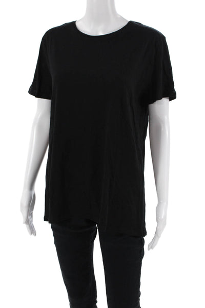 Zara Womens Crew Neck Short Sleeve Casual Basic T-Shirt Solid Black Size M