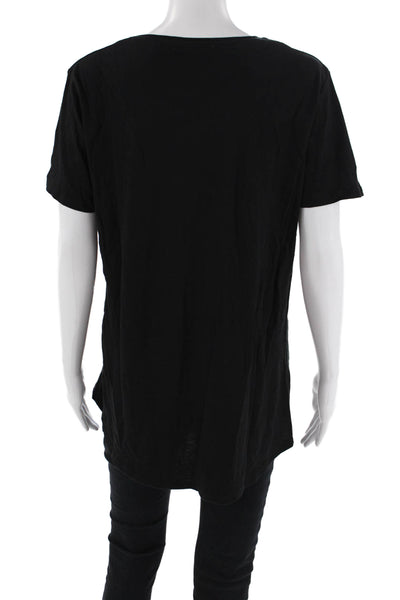 Zara Womens Crew Neck Short Sleeve Casual Basic T-Shirt Solid Black Size M