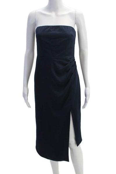 Cushnie X Target Womens Strapless Zip Back Drape Detail Dress Navy Size 4