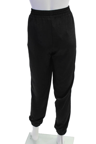 Lilla P Womens Drawstring Pockets High Rise Cuff Ankle Jogger Pants Black Size S