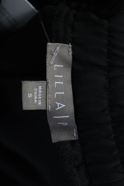 Lilla P Womens Drawstring Pockets High Rise Cuff Ankle Jogger Pants Black Size S