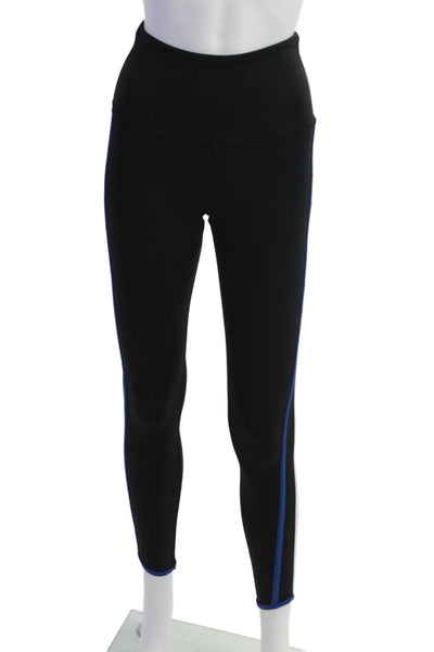 Strut This Womens Striped Sides Pull On Leggings Black Blue Size Small