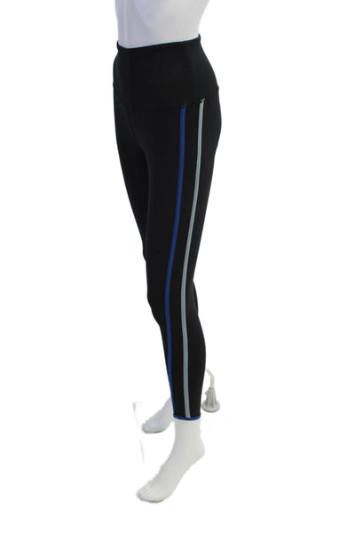 Strut This Womens Striped Sides Pull On Leggings Black Blue Size Small