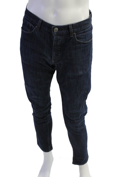 Theory Mens Slim Fit Straight Leg Dark Wash Jeans Blue Cotton Size 30