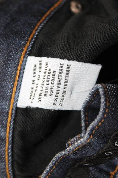 Theory Mens Slim Fit Straight Leg Dark Wash Jeans Blue Cotton Size 30