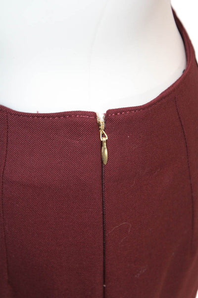 Club Monaco Womens High Rise Side Zip Button Ankle Bootcut Pants Red Size 0