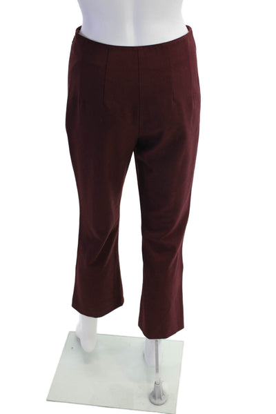 Club Monaco Womens High Rise Side Zip Button Ankle Bootcut Pants Red Size 0