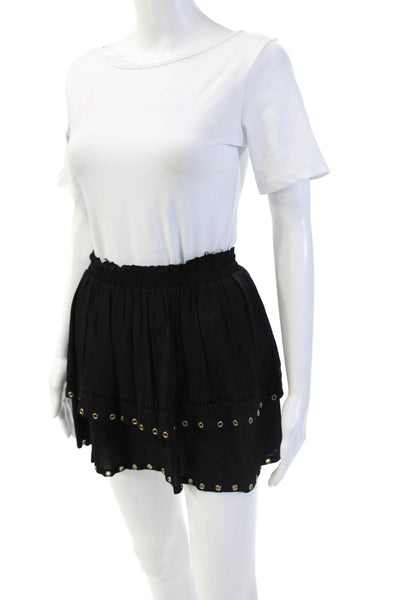 Muche Et Muchette Womens Layered Grommet Detail Mini Skirt Black One Size