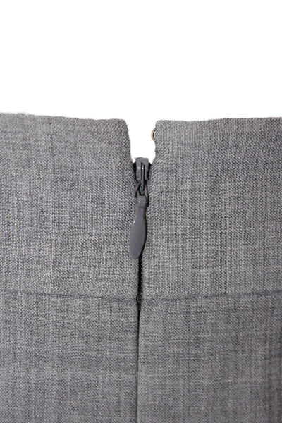 J Crew Womens Wool Textured Pleated Straight Skirt Gray Size 04