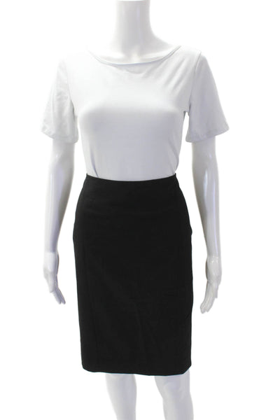 Ann Taylor Womens Pleated Zip Lined Pencil Skirt Black Size 02