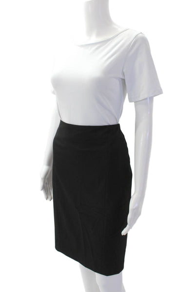 Ann Taylor Womens Pleated Zip Lined Pencil Skirt Black Size 02
