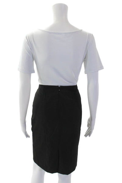 Ann Taylor Womens Pleated Zip Lined Pencil Skirt Black Size 02