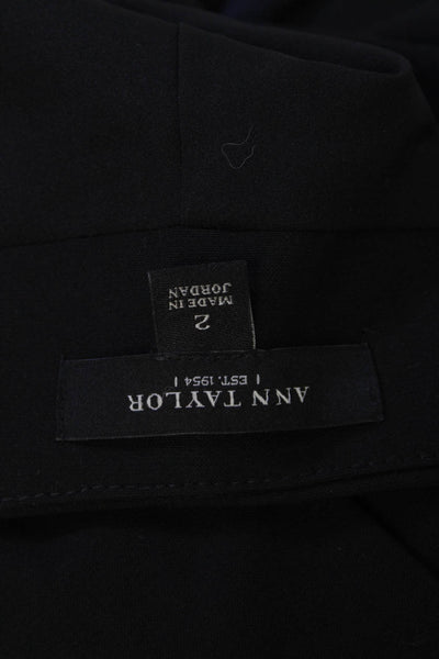 Ann Taylor Womens Pleated Zip Lined Pencil Skirt Black Size 02