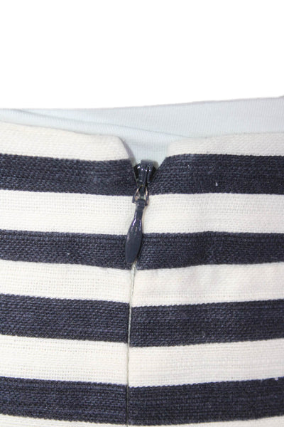 J Crew Womens Textured Striped Zip Mini Casual Skirt White Size 02