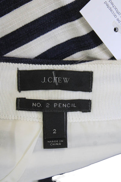 J Crew Womens Textured Striped Zip Mini Casual Skirt White Size 02