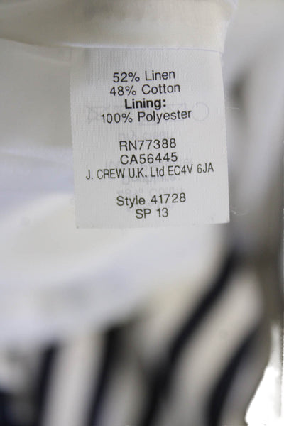 J Crew Womens Textured Striped Zip Mini Casual Skirt White Size 02