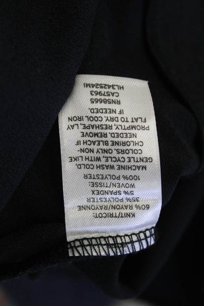 Trouve Womens Textured Sleeveless Round Neck Tank Blouse Black Size 2XS