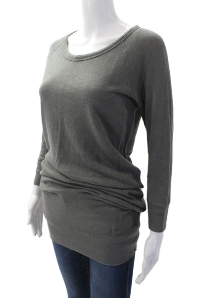 Standard James Perse Womens Cotton Long Sleeve Round Neck Top Gray Size 01