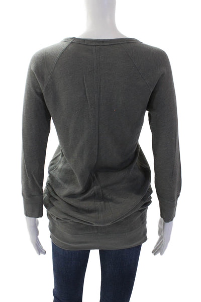 Standard James Perse Womens Cotton Long Sleeve Round Neck Top Gray Size 01