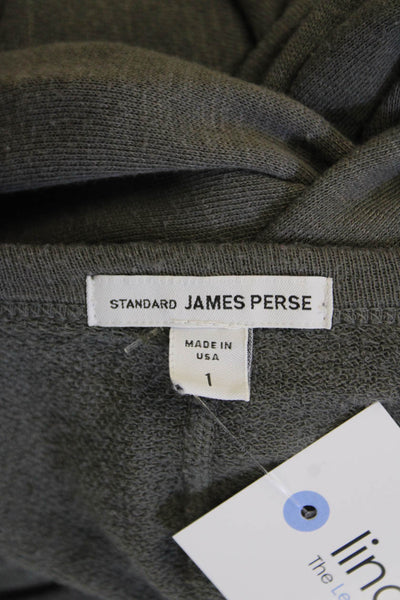 Standard James Perse Womens Cotton Long Sleeve Round Neck Top Gray Size 01