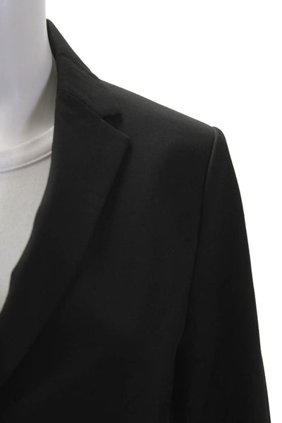 Ann Taylor Womens Pleated Lined Button Blazer Black Size 04