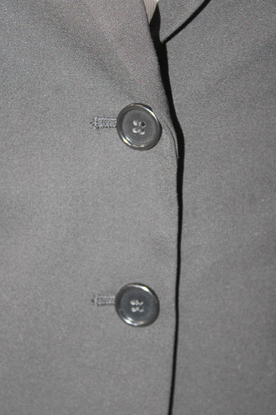 Ann Taylor Womens Pleated Lined Button Blazer Black Size 04
