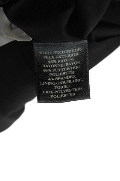 Ann Taylor Womens Pleated Lined Button Blazer Black Size 04