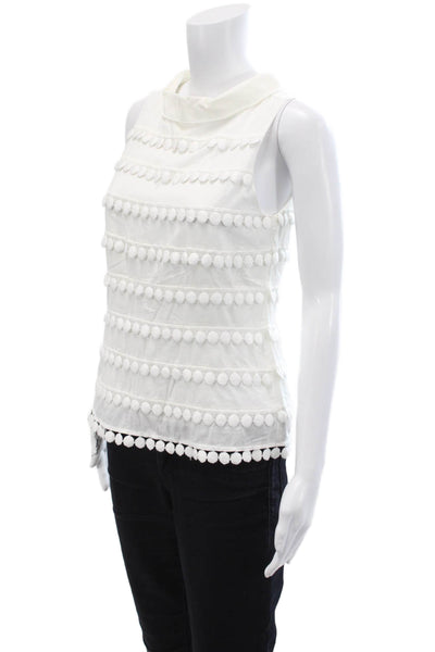 J Crew Womens Cotton High Neck Sleeveless Lined Top White Size 02