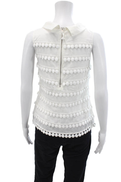 J Crew Womens Cotton High Neck Sleeveless Lined Top White Size 02