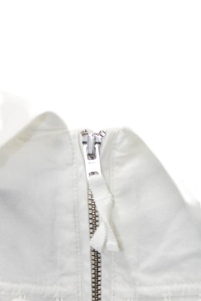 J Crew Womens Cotton High Neck Sleeveless Lined Top White Size 02