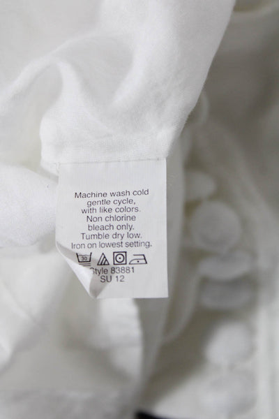 J Crew Womens Cotton High Neck Sleeveless Lined Top White Size 02
