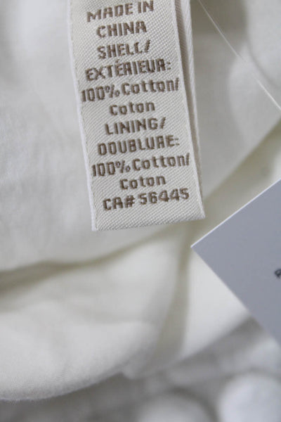 J Crew Womens Cotton High Neck Sleeveless Lined Top White Size 02