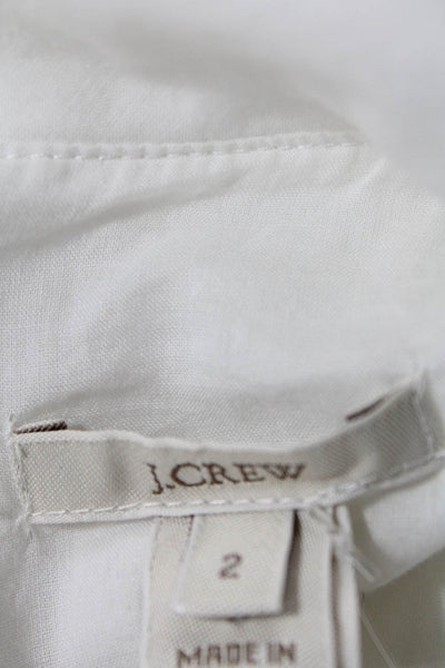 J Crew Womens Cotton High Neck Sleeveless Lined Top White Size 02
