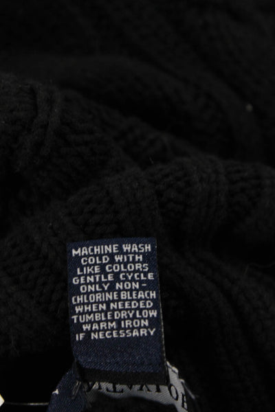Ann Taylor Womens Cotton Long Sleeve Turtleneck Knit Sweater Black Size S