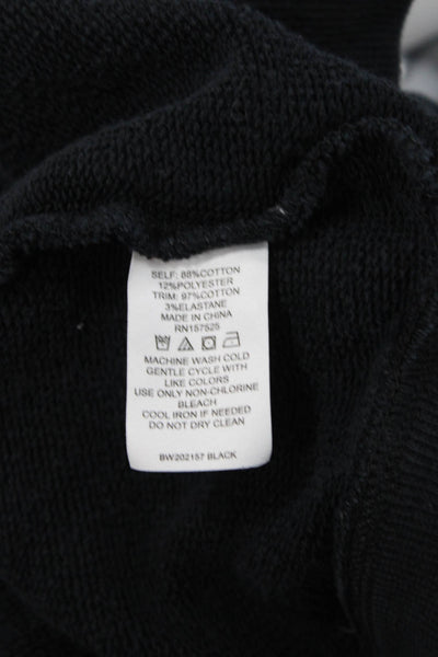 Wesley Womens Cotton Blend Crew Neck Sweatshirt Top Black Size S