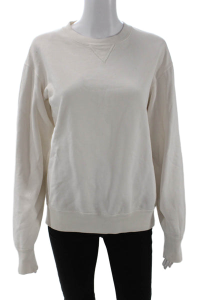 Uniqlo Womens Cotton Long Sleeve Round Neck Pullover White Size S