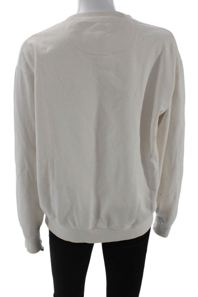 Uniqlo Womens Cotton Long Sleeve Round Neck Pullover White Size S