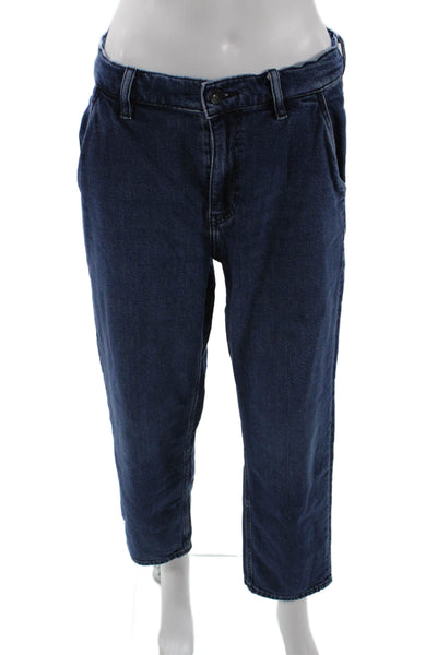 Uniqlo Womens Elastic Waistband Cotton Pants Blue Size 07