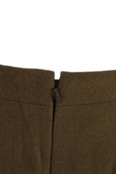 J Crew Womens Wool Textured Lined Pencil Skirt Brown Size 00