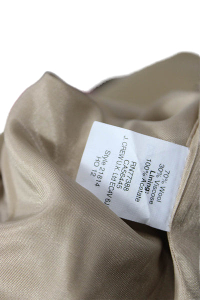 J Crew Womens Wool Textured Lined Pencil Skirt Brown Size 00