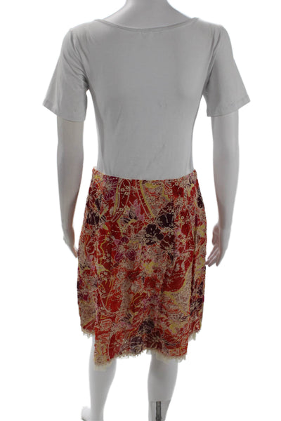 Cynthia Cynthia Steffe Womens Textured Zip Floral Skirt Red Size 04