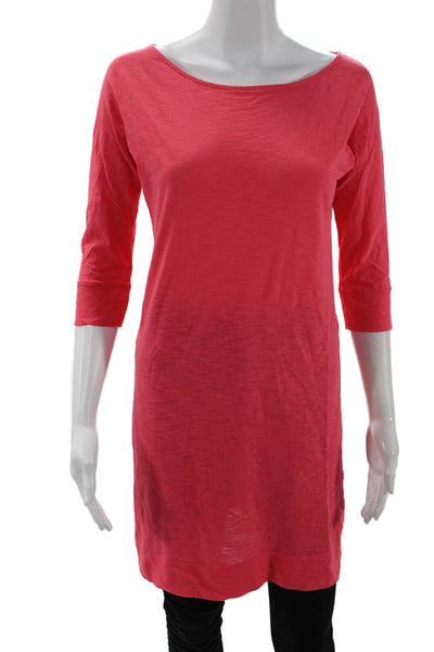 Lily Pulitzer Womens Cotton Round Neck Casual Tunic Top Pink Size XS