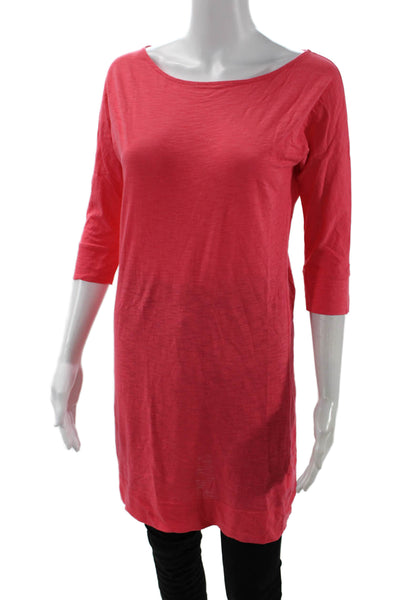 Lily Pulitzer Womens Cotton Round Neck Casual Tunic Top Pink Size XS
