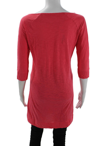 Lily Pulitzer Womens Cotton Round Neck Casual Tunic Top Pink Size XS