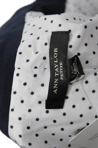 Ann Taylor Womens Textured Long Sleeve Button Lined Blazer Navy Size 0