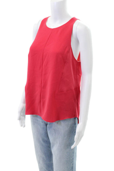 Rag & Bone Womens Back Zip Sleeveless Scoop Neck Boxy Top Pink Size Medium