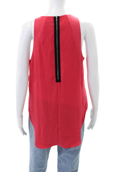 Rag & Bone Womens Back Zip Sleeveless Scoop Neck Boxy Top Pink Size Medium