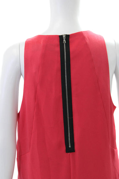 Rag & Bone Womens Back Zip Sleeveless Scoop Neck Boxy Top Pink Size Medium