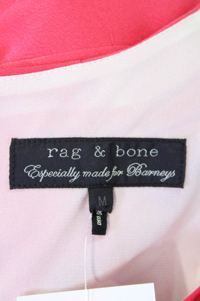 Rag & Bone Womens Back Zip Sleeveless Scoop Neck Boxy Top Pink Size Medium